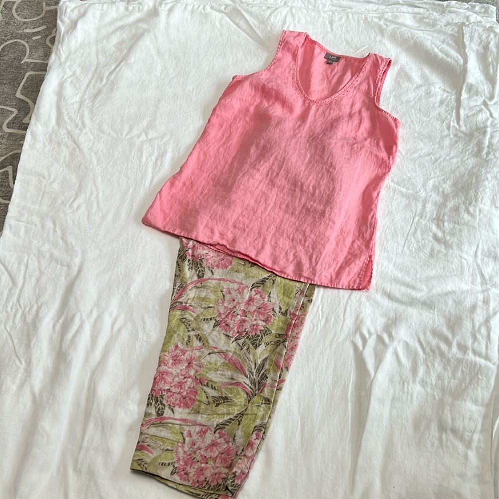JJill linen top and pants XS/XSP
